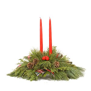 Two Candle Holiday Centerpiece