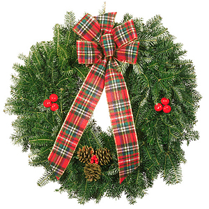 22 inch Holiday Balsam Christmas Wreath