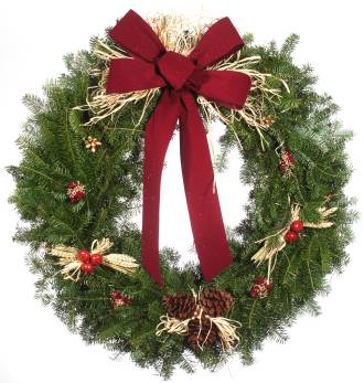 32 inch Contemporary Balsam Christmas Wreath