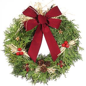 Contemporary Cedar Christmas Wreath