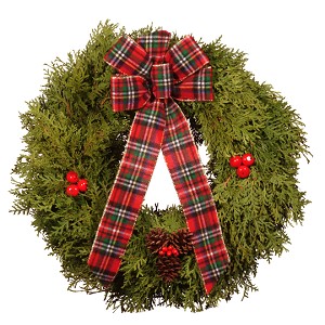 22 inch Holiday Cedar Christmas Wreath