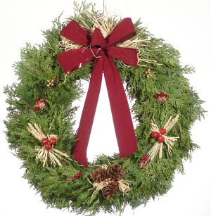 32 inch Contemporary Cedar Christmas Wreath