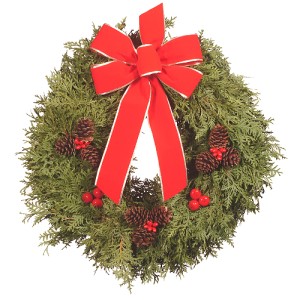 22 inch Premium Cedar Christmas Wreath
