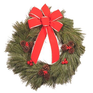 22 inch Premium Pine Christmas Wreath