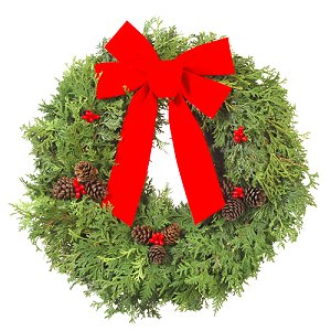 Traditional 22 Cedar Christmas Wreath