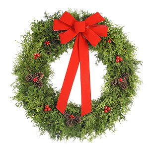 Traditional 32 Cedar Christmas Wreath
